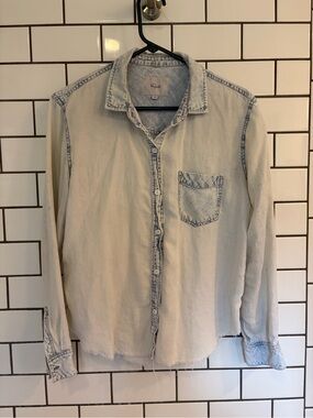 Rails Light Blue Washed Denim Button-Down Shirt